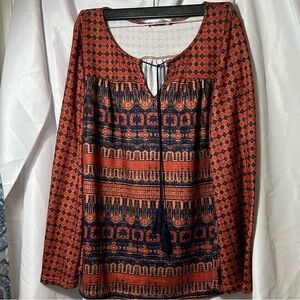 Weekend Suzanne Betro tunic top women’s Size XL long sleeves v neck warm cozy H